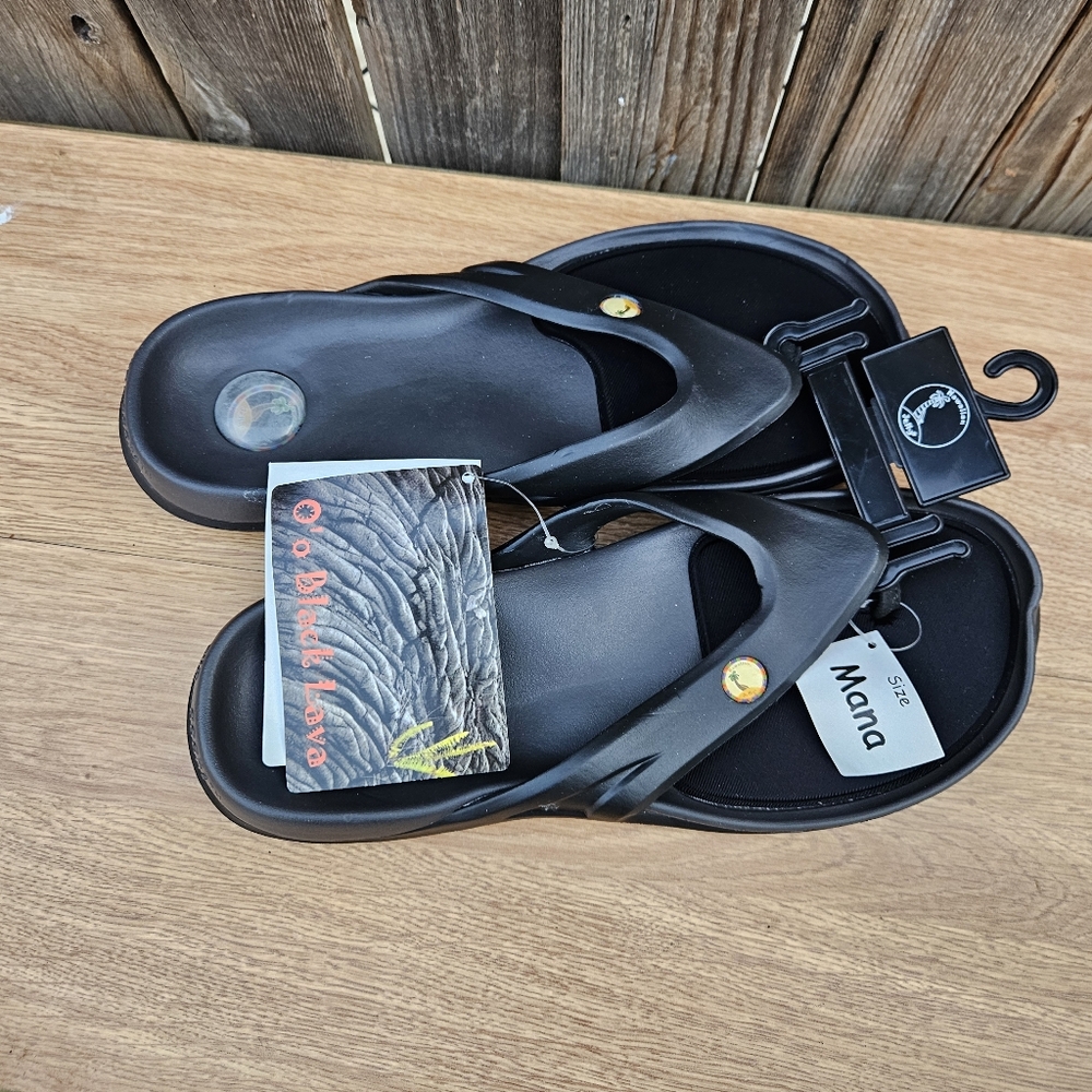 O,o Black Lava Sandals Men Size 11 - Picture 3 of 16